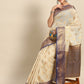 Navy Blue Tissue Silk Woven Zari Design Floral Saree with Unstitched Blouse - Hiral Fashion | Swadesiicart