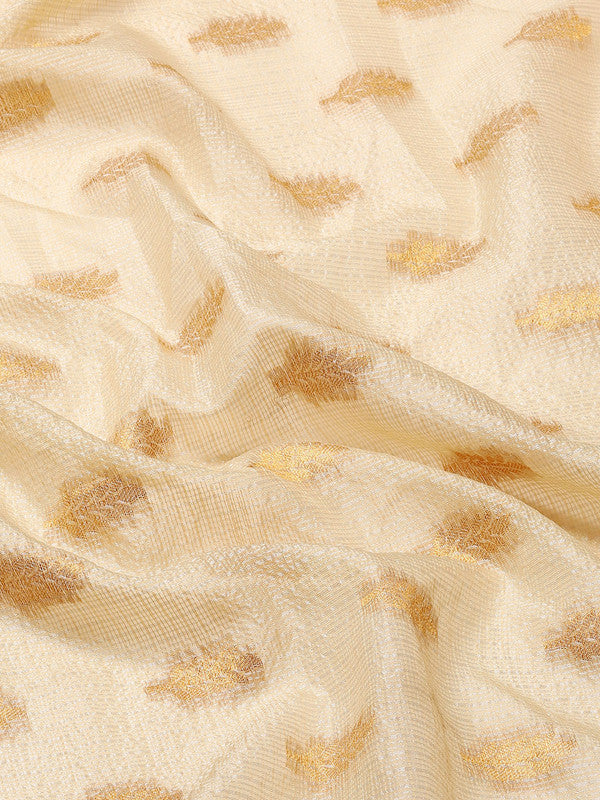 Yellow Tissue Silk Woven Zari Design Floral Saree with Unstitched Blouse - Hiral Fashion | Swadesiicart
