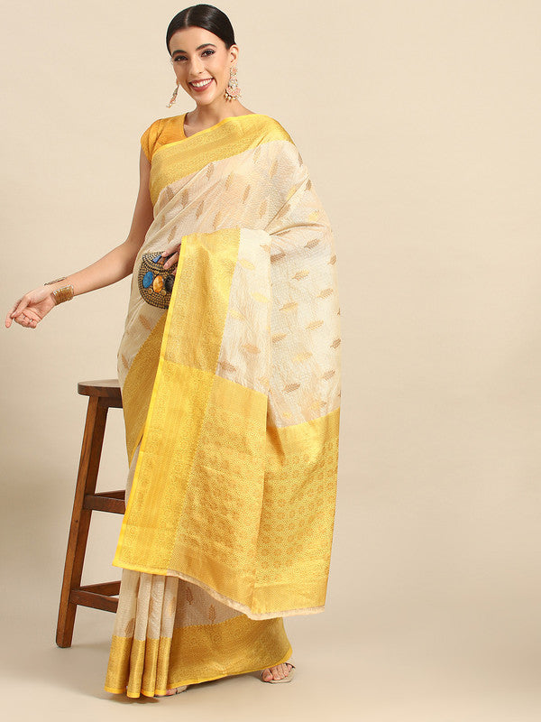 Pink Tissue Silk Woven Zari Design Floral Saree with Unstitched Blouse - Hiral Fashion | Swadesiicart