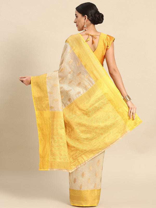 Pink Tissue Silk Woven Zari Design Floral Saree with Unstitched Blouse - Hiral Fashion | Swadesiicart