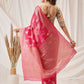 Hiral Fashion Pink Banarasi Organza Silk Floral Woven Design Saree | Swadesiicart
