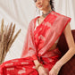 Hiral Fashion Red Banarasi Organza Silk Floral Woven Design Saree | Swadesiicart