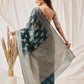 Hiral Fashion Teal Banarasi Organza Silk Floral Woven Design Saree | Swadesiicart