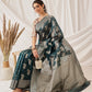 Hiral Fashion Teal Banarasi Organza Silk Floral Woven Design Saree | Swadesiicart