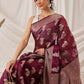 Hiral Fashion Purple Banarasi Organza Silk Floral Woven Design Saree | Swadesiicart