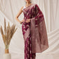 Hiral Fashion Purple Banarasi Organza Silk Floral Woven Design Saree | Swadesiicart