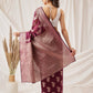 Hiral Fashion Purple Banarasi Organza Silk Floral Woven Design Saree | Swadesiicart