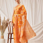 Hiral Fashion Yellow Banarasi Organza Silk Floral Woven Design Saree | Swadesiicart