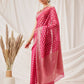 Hiral Fashion Pink Banarasi Organza Silk Floral Woven Design Saree | Swadesiicart