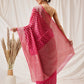 Hiral Fashion Pink Banarasi Organza Silk Floral Woven Design Saree | Swadesiicart