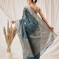 Hiral Fashion Teal Banarasi Organza Silk Floral Woven Design Saree | Swadesiicart