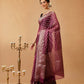 Hiral Fashion Purple Banarasi Organza Silk Floral Woven Design Saree | Swadesiicart
