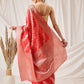 Hiral Fashion Red Banarasi Organza Silk Lahariya Woven Design Saree | Swadesiicart