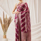 Hiral Fashion Purple Banarasi Organza Silk Lahariya Woven Design Saree | Swadesiicart
