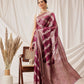 Hiral Fashion Purple Banarasi Organza Silk Lahariya Woven Design Saree | Swadesiicart