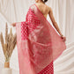 Hiral Fashion Pink Banarasi Organza Silk Floral Woven Design Saree | Swadesiicart