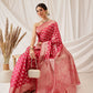 Hiral Fashion Pink Banarasi Organza Silk Floral Woven Design Saree | Swadesiicart