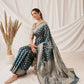 Hiral Fashion Teal Banarasi Organza Silk Floral Woven Design Saree | Swadesiicart