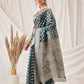 Hiral Fashion Teal Banarasi Organza Silk Floral Woven Design Saree | Swadesiicart