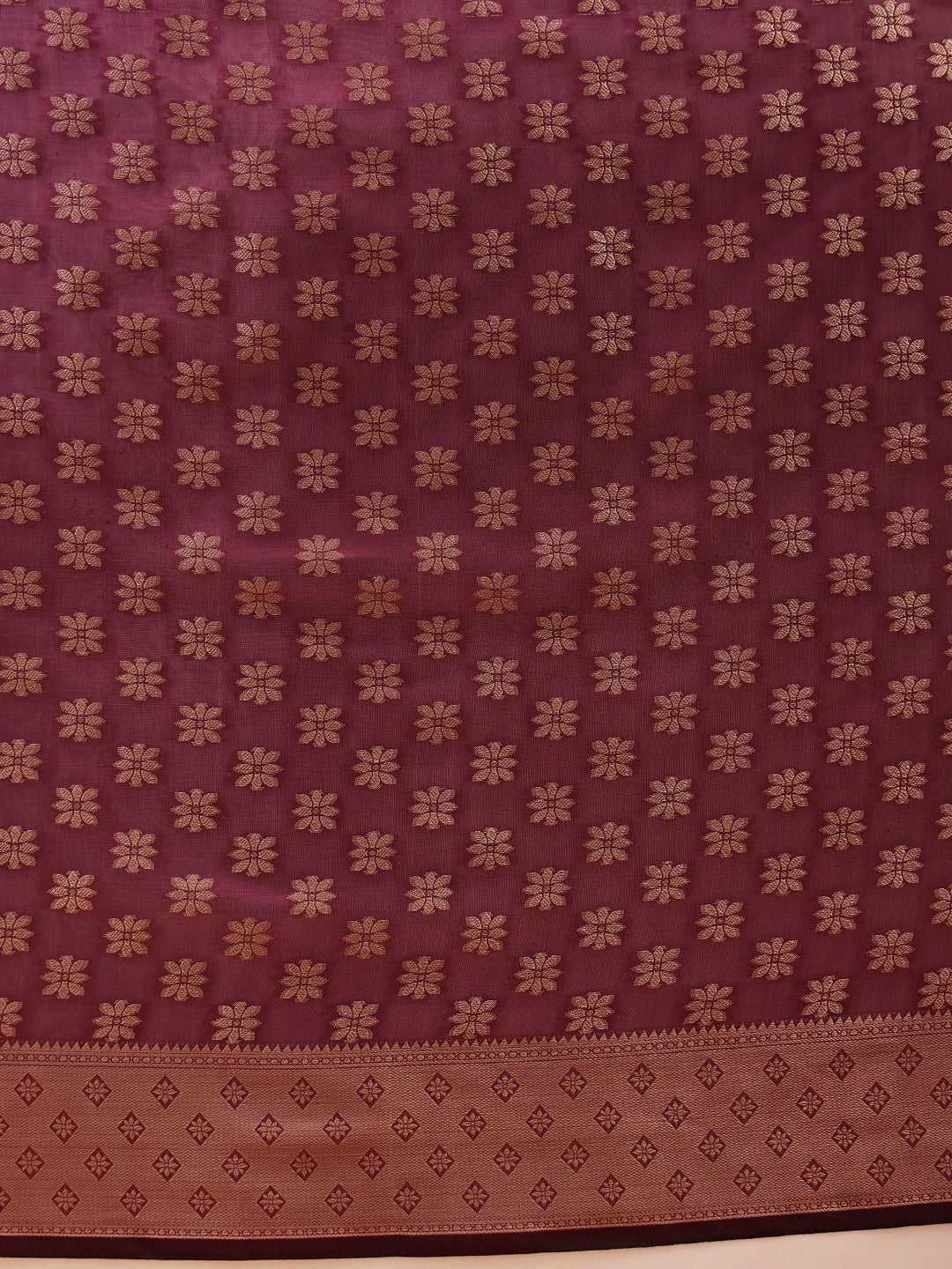 Hiral Fashion Purple Banarasi Organza Silk Floral Woven Design Saree | Swadesiicart