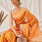 Hiral Fashion Yellow Banarasi Organza Silk Floral Woven Design Saree | Swadesiicart