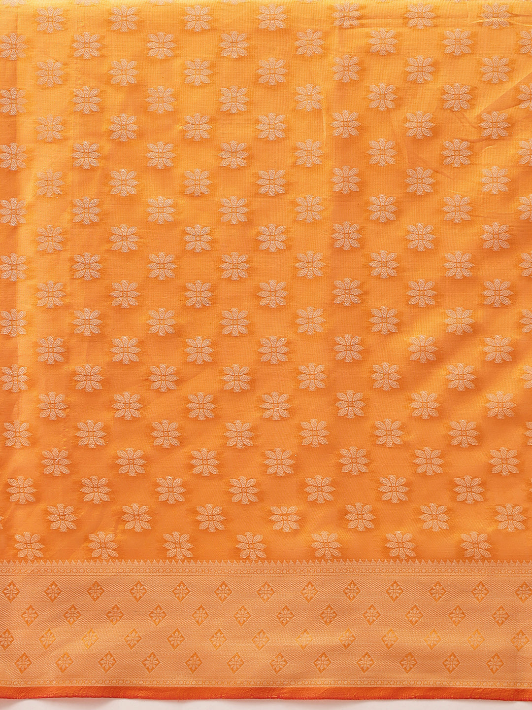 Hiral Fashion Yellow Banarasi Organza Silk Floral Woven Design Saree | Swadesiicart