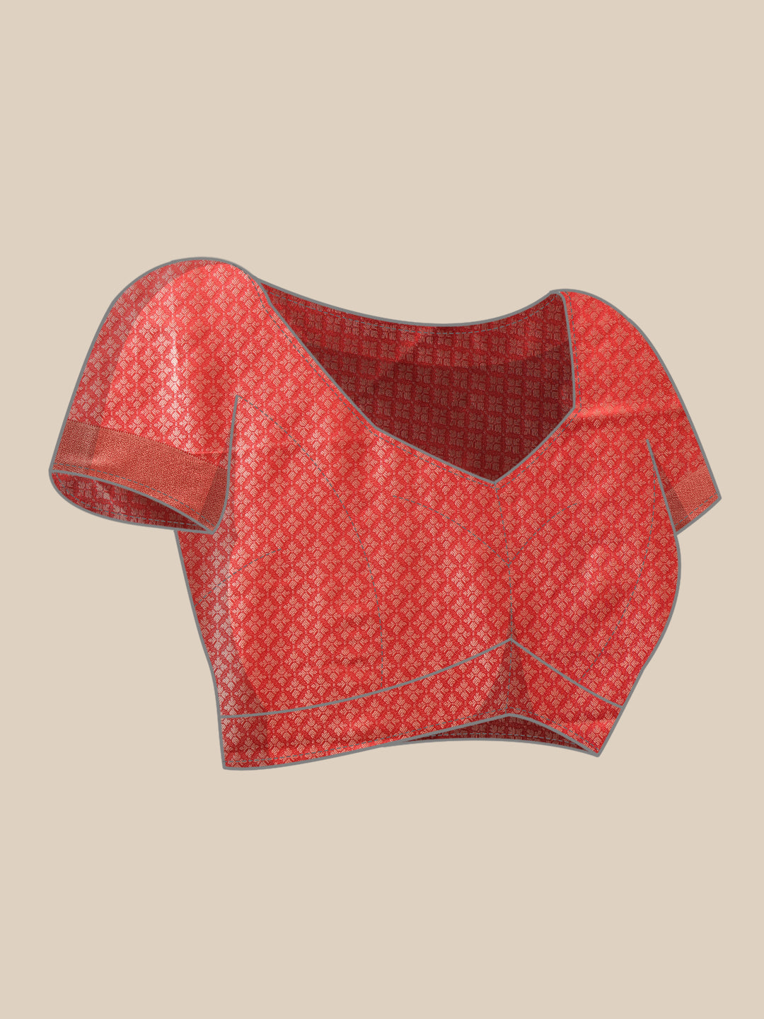 Hiral Fashion Red Banarasi Organza Silk Lahariya Woven Design Saree | Swadesiicart