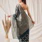 Hiral Fashion Teal Banarasi Organza Silk Lahariya Woven Design Saree | Swadesiicart