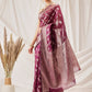 Hiral Fashion Purple Banarasi Organza Silk Lahariya Woven Design Saree | Swadesiicart