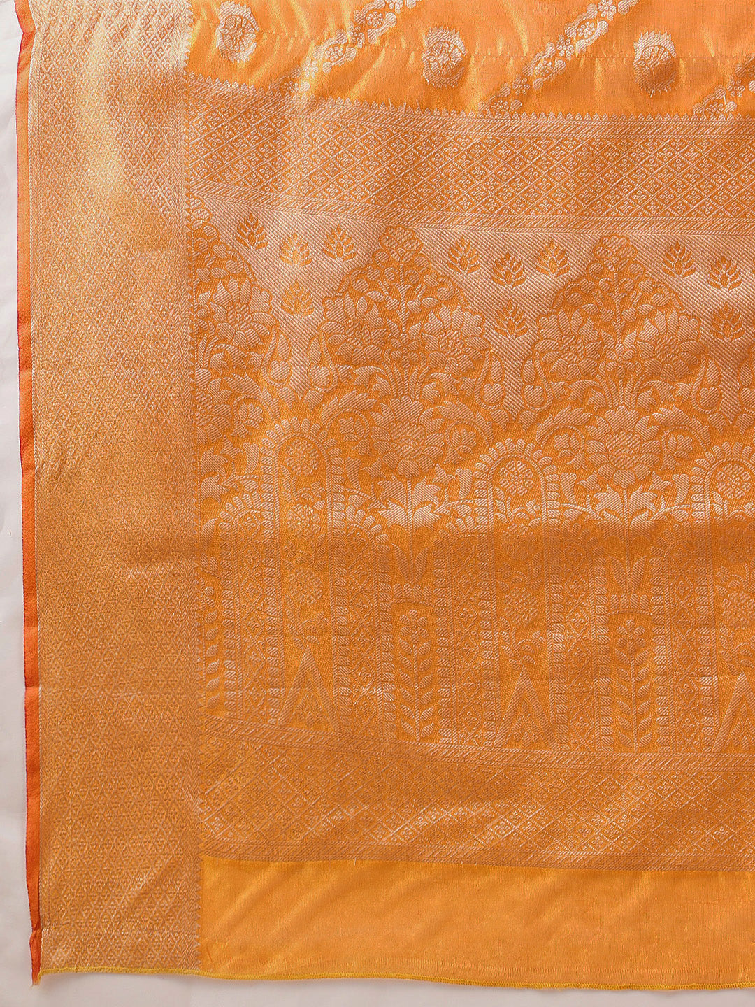 Hiral Fashion Yellow Banarasi Organza Silk Lahariya Woven Design Saree | Swadesiicart
