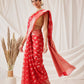 Hiral Fashion Red Banarasi Organza Silk Abstract Woven Design Saree | Swadesiicart
