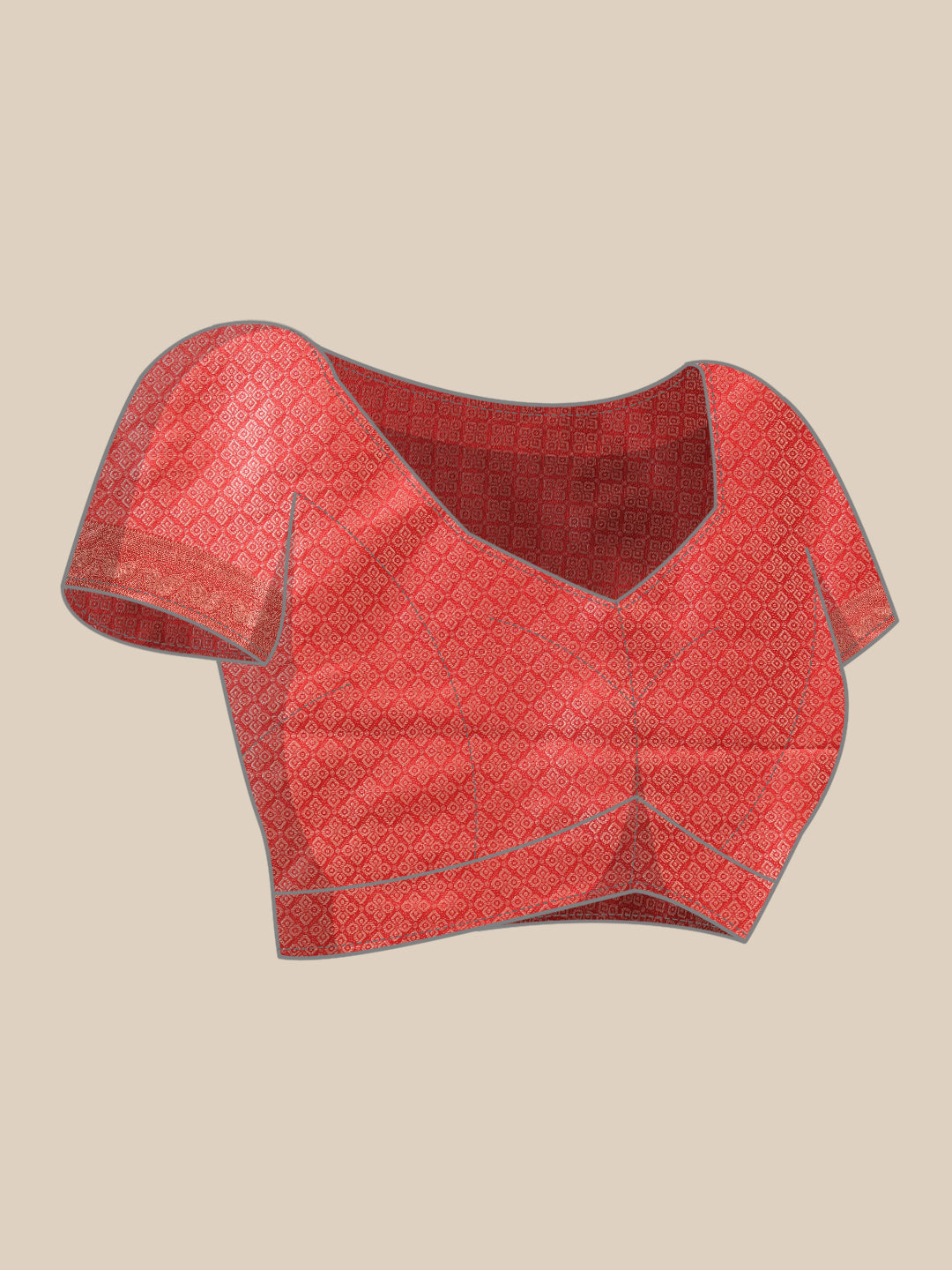 Hiral Fashion Red Banarasi Organza Silk Abstract Woven Design Saree | Swadesiicart