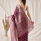 Hiral Fashion Purple Banarasi Organza Silk Abstract Woven Design Saree | Swadesiicart
