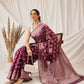 Hiral Fashion Purple Banarasi Organza Silk Abstract Woven Design Saree | Swadesiicart