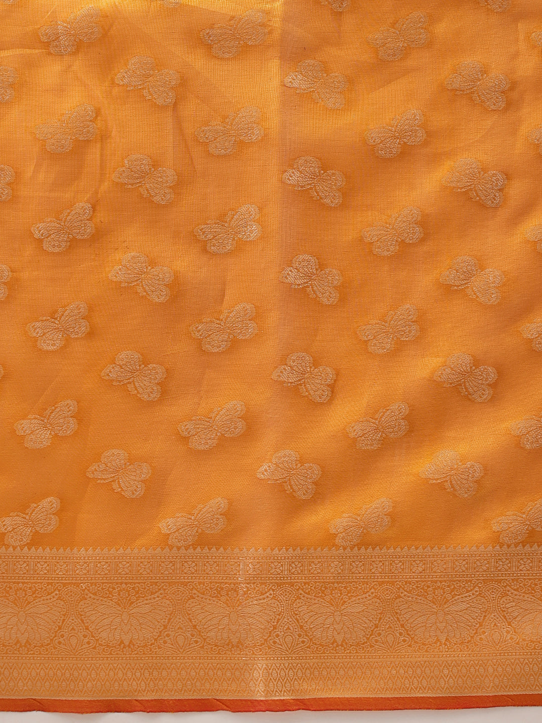 Hiral Fashion Yellow Banarasi Organza Silk Abstract Woven Design Saree | Swadesiicart