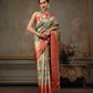 Multicolor Pure Silk Woven Zari Design Geomatric Saree with Unstitched Blouse - Hiral Fashion | Swadesiicart