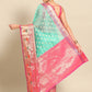 Turquoise Art Silk Woven Zari Design Ethnic Motifs Saree with Unstitched Blouse - Hiral Fashion | Swadesiicart
