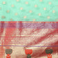 Turquoise Art Silk Woven Zari Design Ethnic Motifs Saree with Unstitched Blouse - Hiral Fashion | Swadesiicart