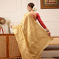 Hiral Fashion Beige Kanjivaram Tissue Silk Floral Zari Woven Saree | Swadesiicart