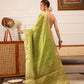 Hiral Fashion Green Kanjivaram Tissue Silk Floral Zari Woven Saree | Swadesiicart