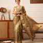 Hiral Fashion Grey Kanjivaram Tissue Silk Floral Zari Woven Saree | Swadesiicart