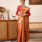 Hiral Fashion Peach Kanjivaram Tissue Silk Floral Zari Woven Saree | Swadesiicart