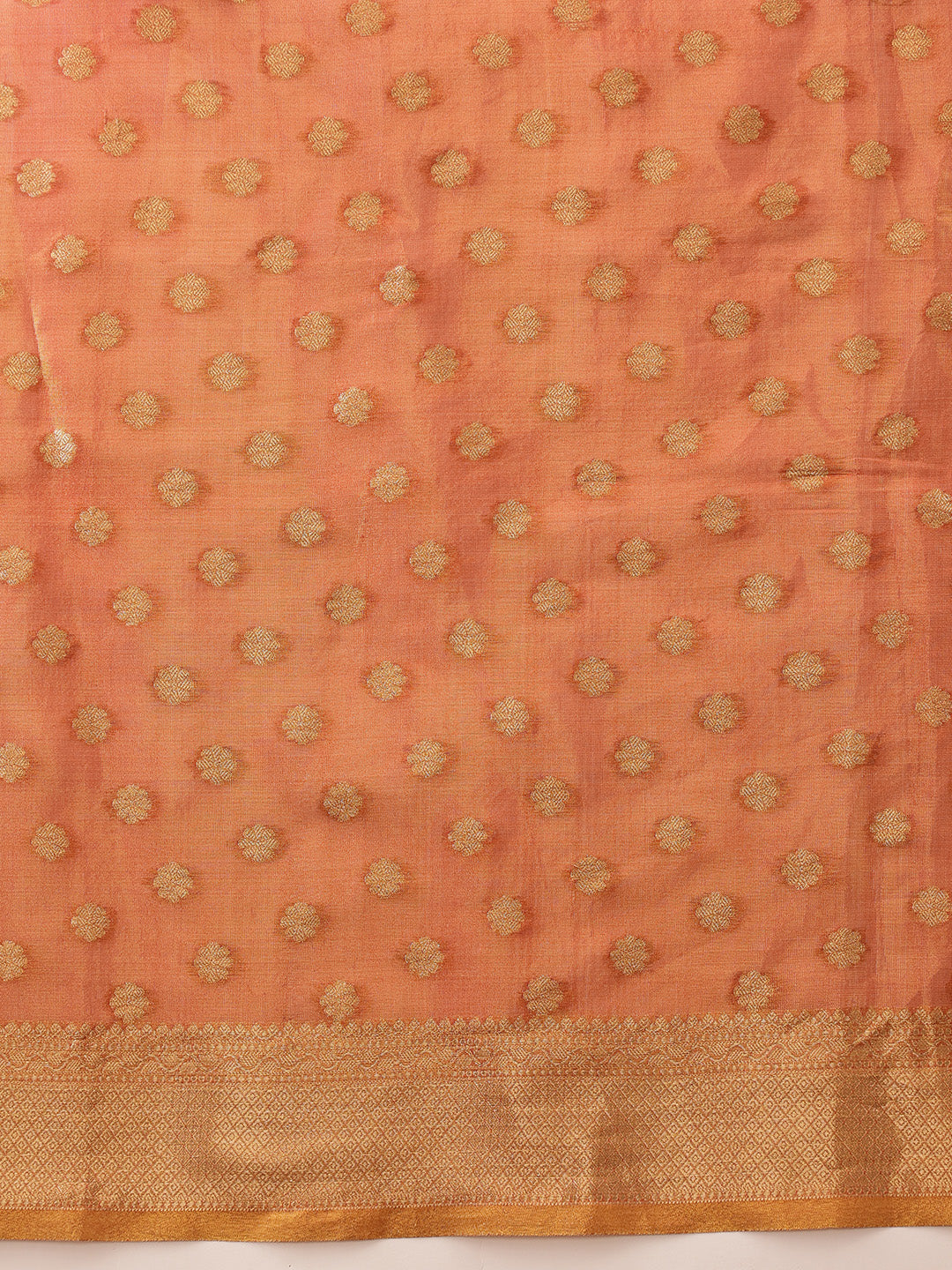 Hiral Fashion Peach Kanjivaram Tissue Silk Floral Zari Woven Saree | Swadesiicart