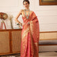 Hiral Fashion Pink Kanjivaram Tissue Silk Floral Zari Woven Saree | Swadesiicart