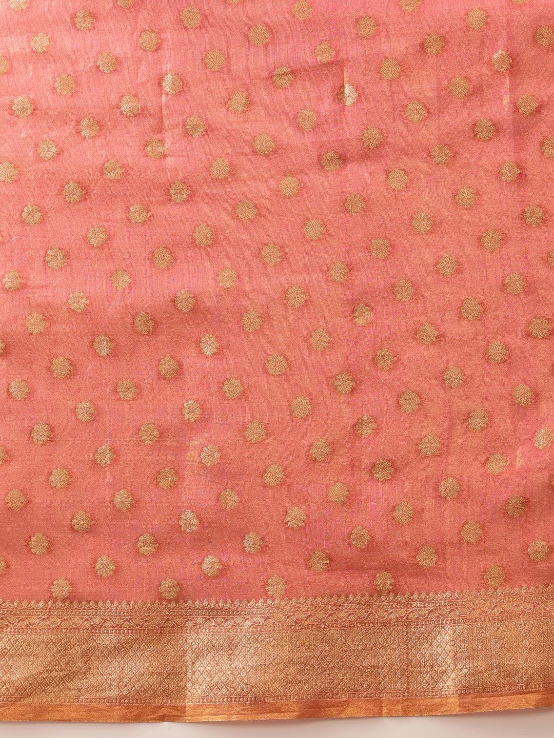 Hiral Fashion Pink Kanjivaram Tissue Silk Floral Zari Woven Saree | Swadesiicart