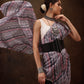 Gray Cotton Blend Digital Print Abstract Saree with Unstitched Blouse - Hiral Fashion | Swadesiicart
