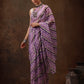 Lavender Cotton Blend Digital Print Abstract Saree with Unstitched Blouse - Hiral Fashion | Swadesiicart