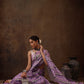 Lavender Cotton Blend Digital Print Abstract Saree with Unstitched Blouse - Hiral Fashion | Swadesiicart