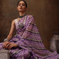 Lavender Cotton Blend Digital Print Abstract Saree with Unstitched Blouse - Hiral Fashion | Swadesiicart
