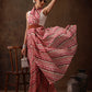 Multicolor Cotton Blend Digital Print Abstract Saree with Unstitched Blouse - Hiral Fashion | Swadesiicart